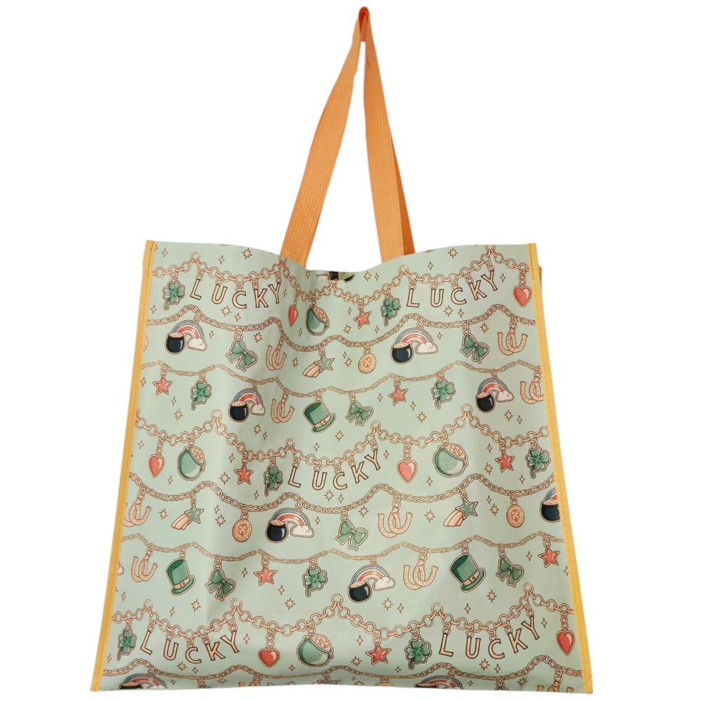 Lucky Charm St. Patricks Patty's Clovers Reusable Gift Shopping Bag HomeGoods
